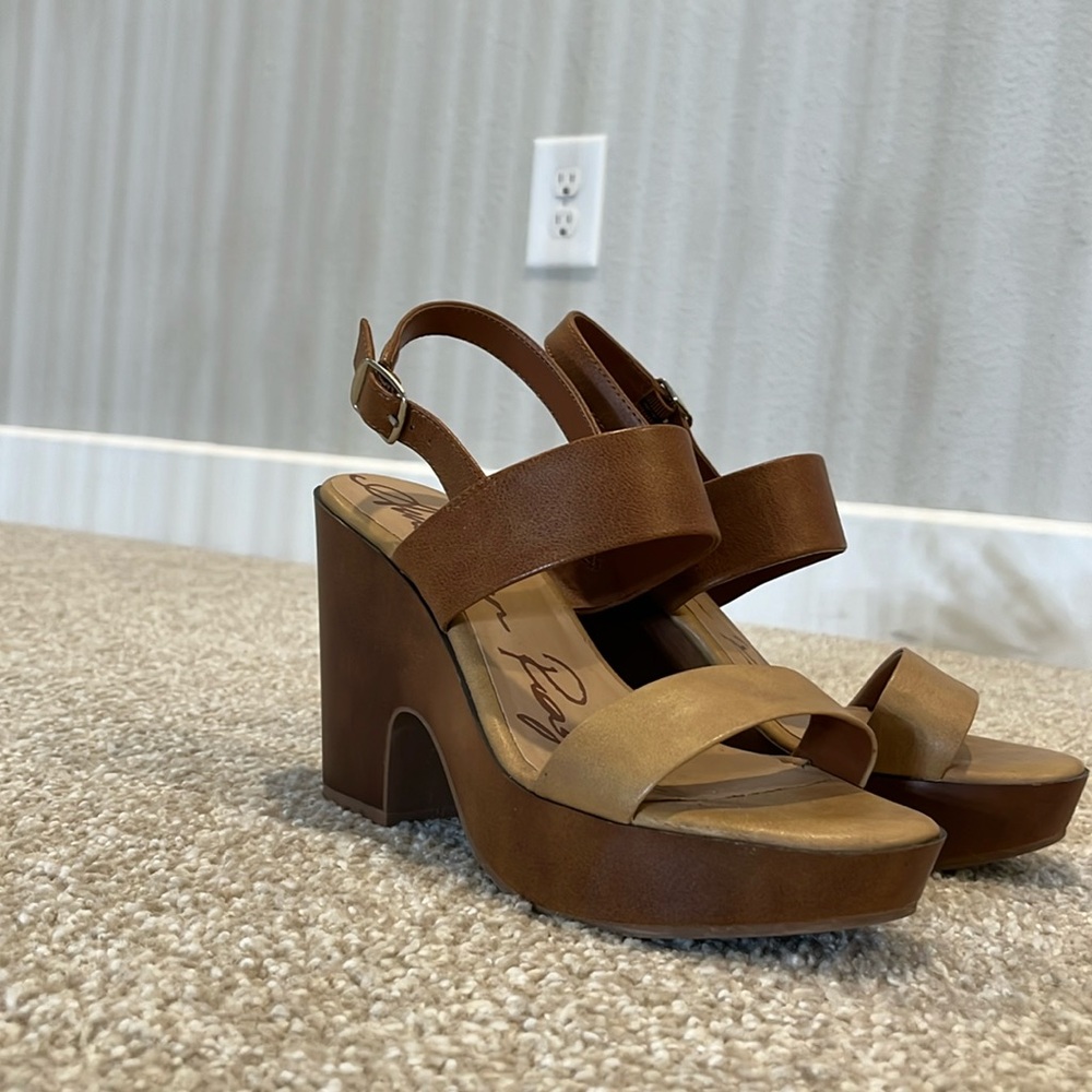 Brown high heels